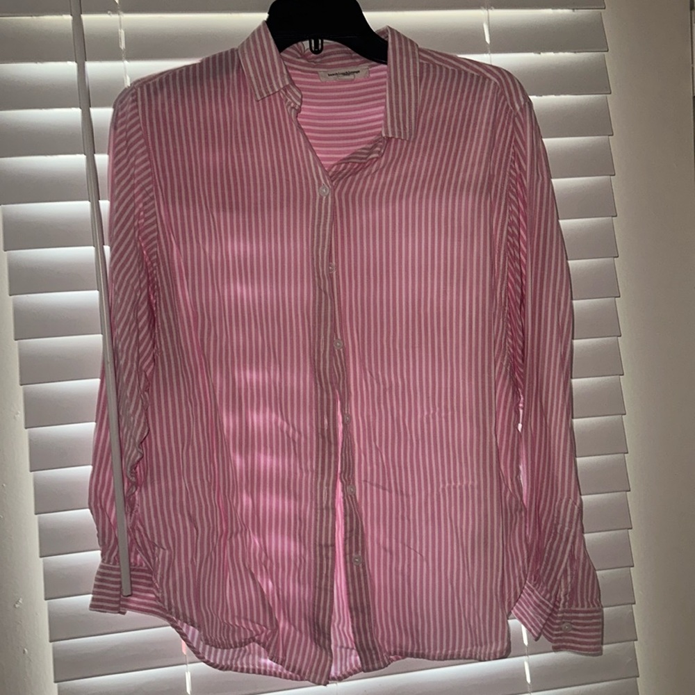 Pink striped flannel